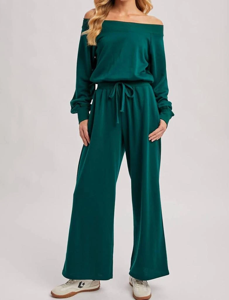 BluIvy Bluivy - Wide Neck Off the Shoulder Knit Jumpsuit 2