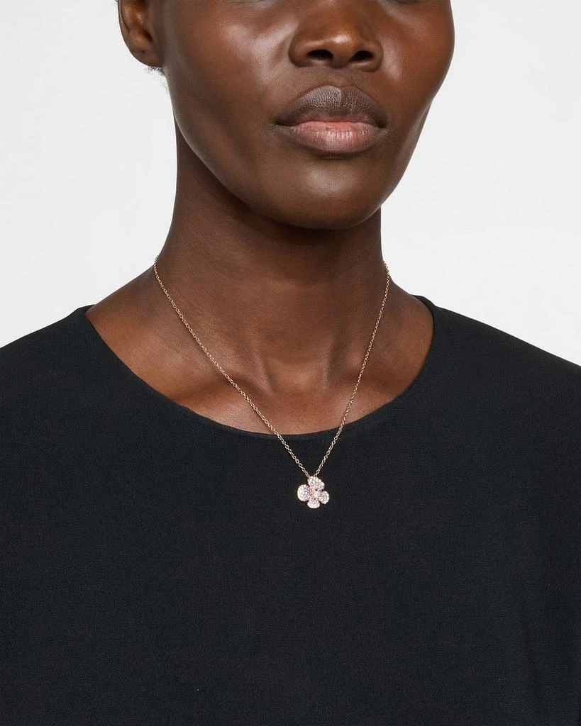 Miseno 18K Rose Gold Flower Pendant Necklace with Diamonds and Pink Sapphires 2