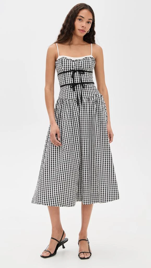 For Love & Lemons Georgia Gingham Midi Dress 6