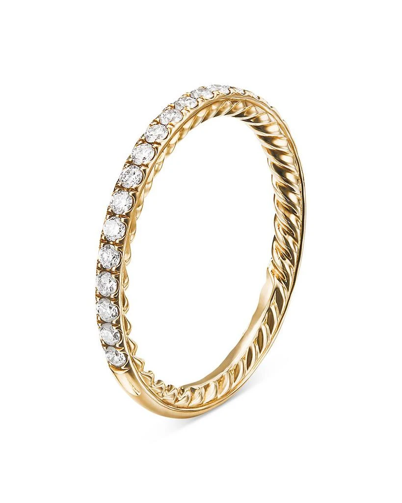 David Yurman 18K Yellow Gold DY Eden Partway Eternity Band  Ring with Pavé Diamonds 3