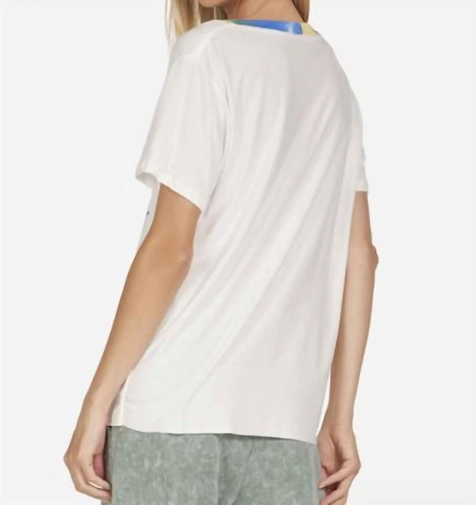 Lauren Moshi Elara Crystal Peace Tee In White 4