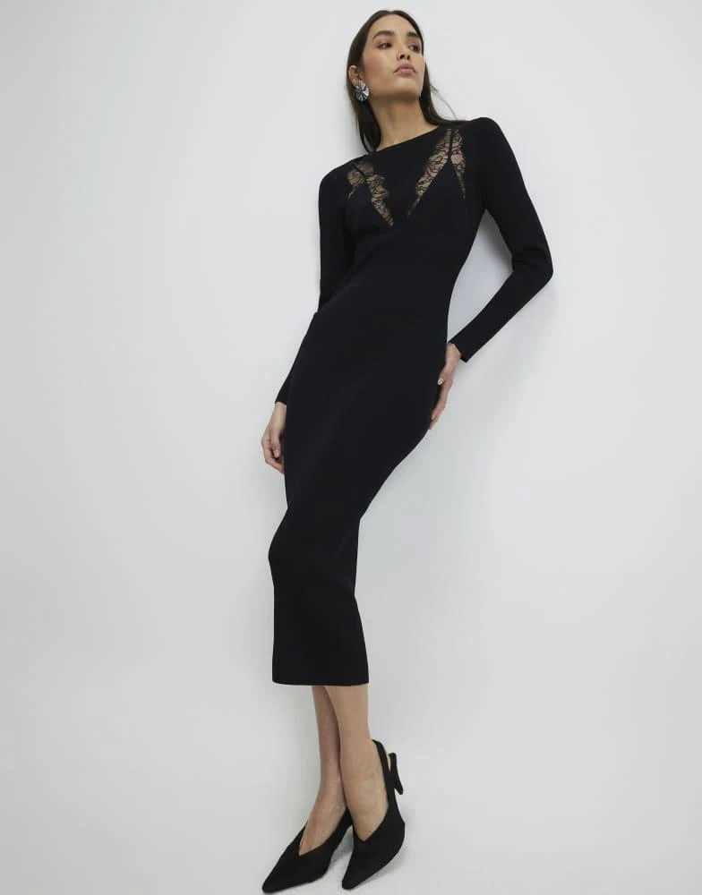river island leopard midi dress Black Leopard Print Midi Shirt Dress