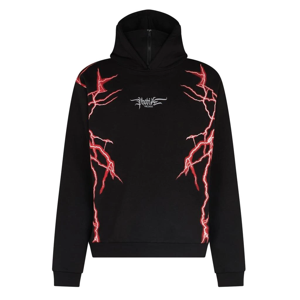 PHOBIA New Lightning Balaclava Hoodie Men's Lightweight Hoodie Black/red 1
