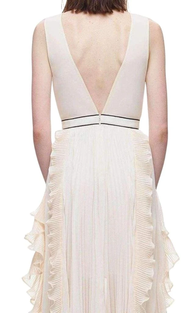 Self Portrait V-Neck Dress with Fluted Pleats 4