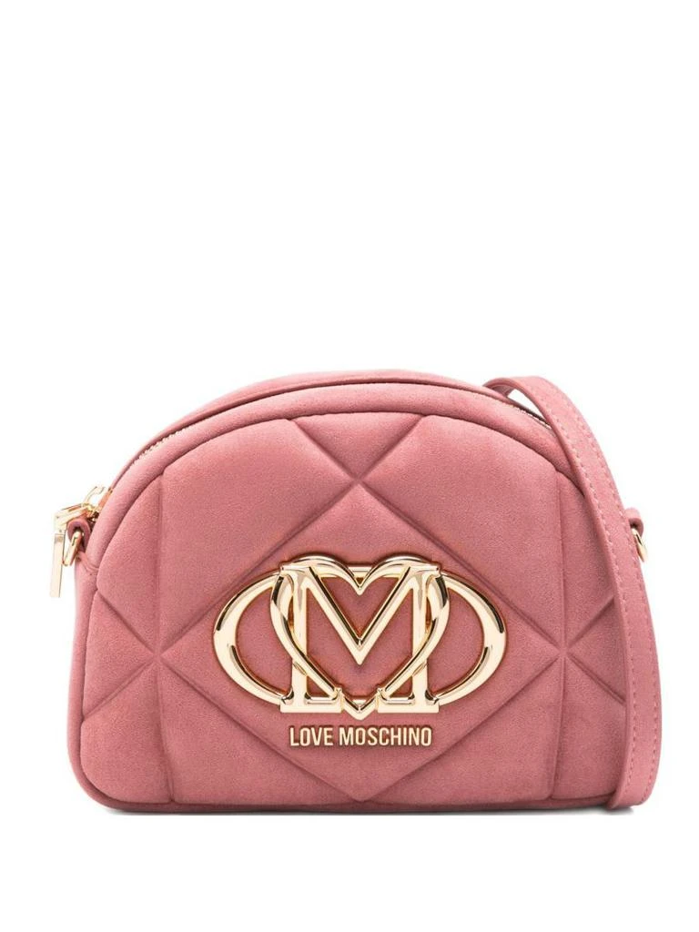 Shop Love Moschino Pink Quilted Crossbody Bag on Sale at