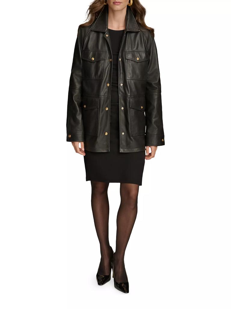 Donna Karan Leather Field Jacket