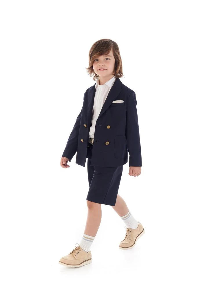 Eleventy Eleventy Boys Wool Suit Jacket in Navy 2