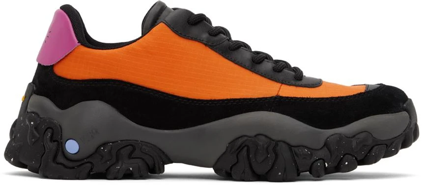 Alexander McQueen Black & Orange L11 Crimp Sneakers 1