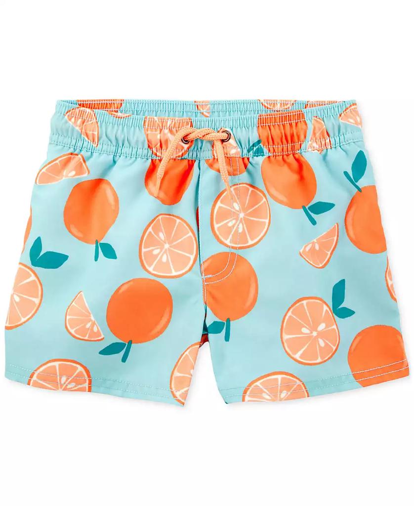 Carter's Baby Boy 2-Pc. Rash Guard & Orange Print Swim Trunks Set