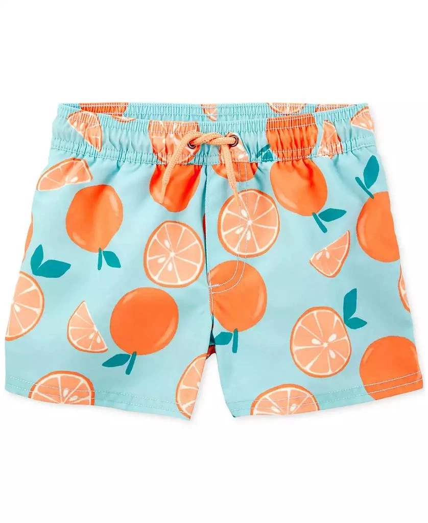 Carter's Baby Boy 2-Pc. Rash Guard & Orange Print Swim Trunks Set 2