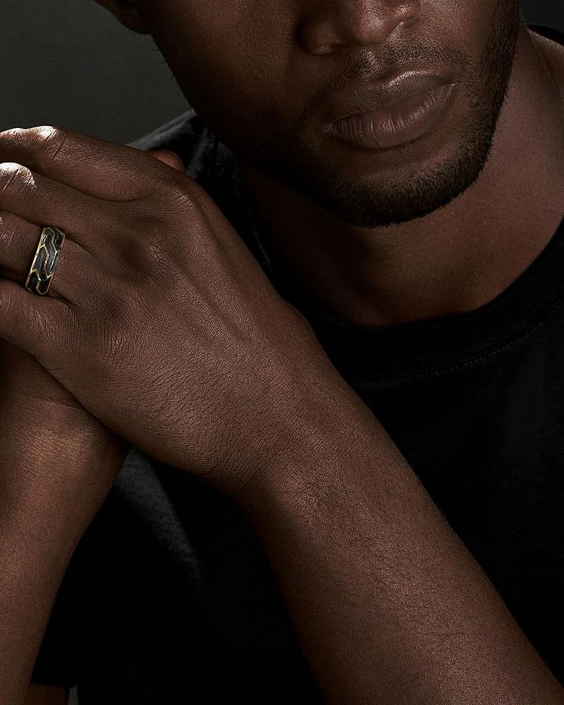 David Yurman Men's Forged Carbon Band Ring in 18K Gold 3