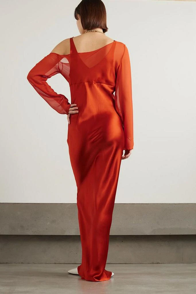 BEARE PARK Layered silk-satin and georgette maxi dress 3