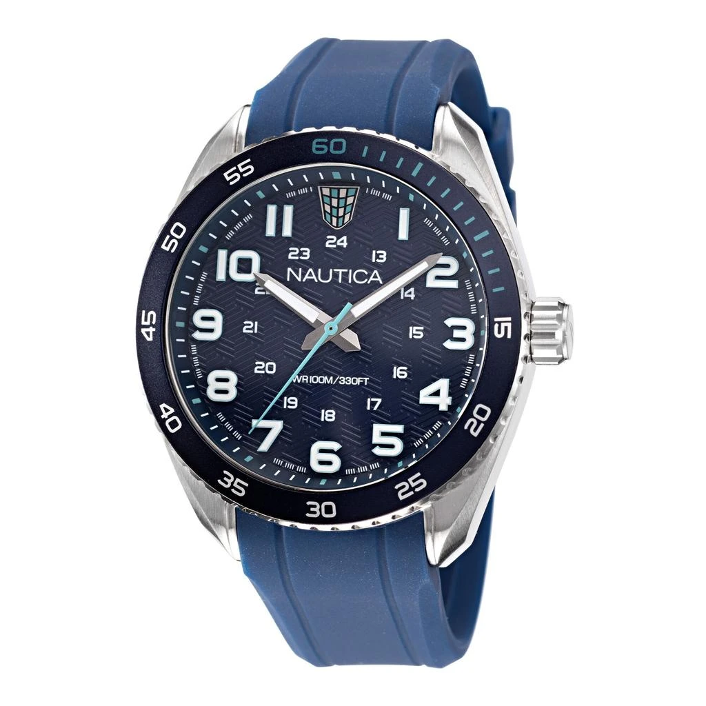 Nautica Mens Key Biscane Silicone 3-Hand Watch 1
