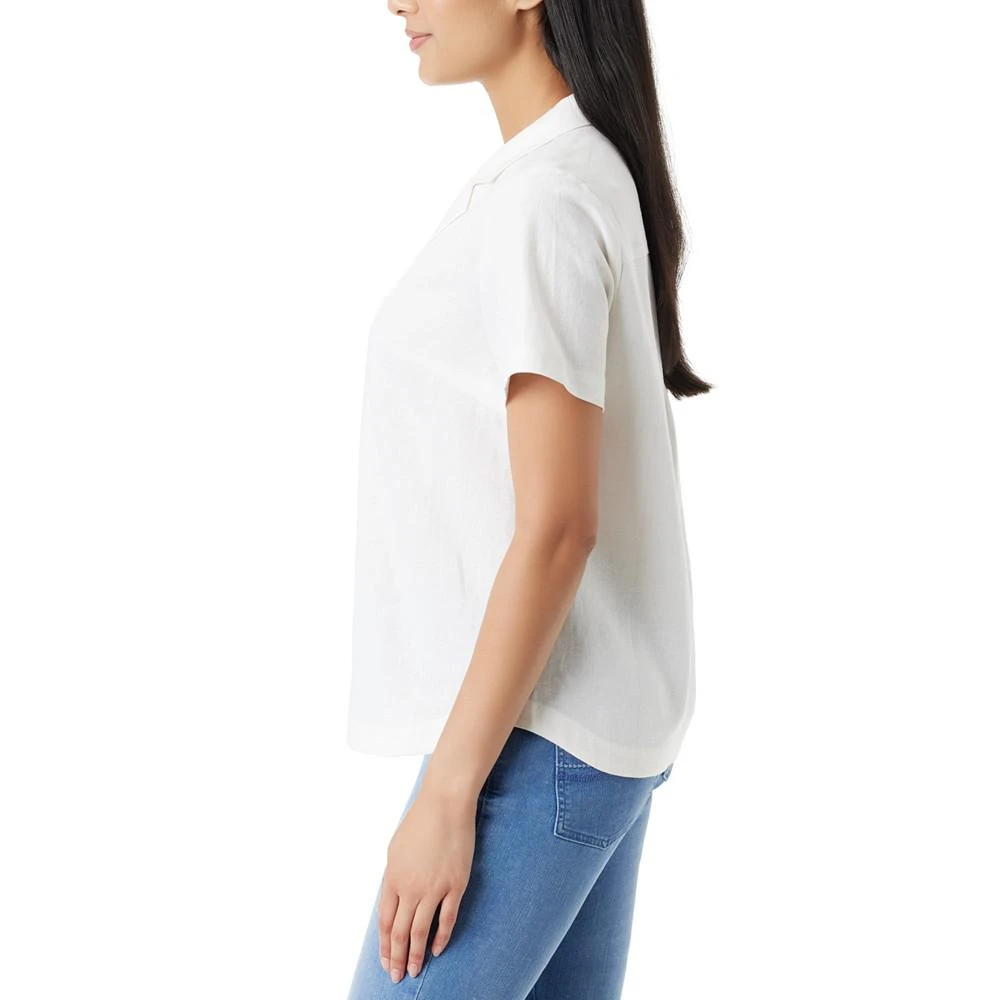 Gloria Vanderbilt Women's Linen-Blend Button-Up Camp Shirt 3
