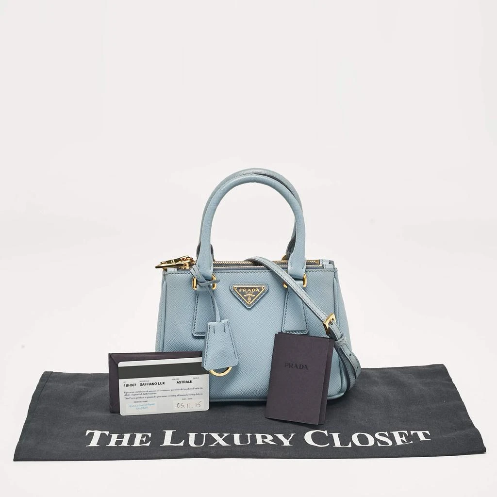Prada Prada Light Blue Saffiano Lux Leather Mini Double Zip Crossbody Bag 13