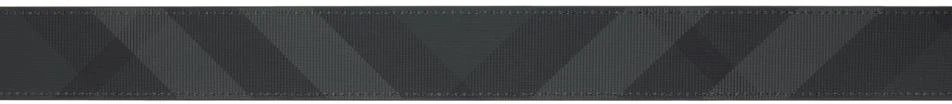 Burberry Gray & Black Leather TB Belt 2