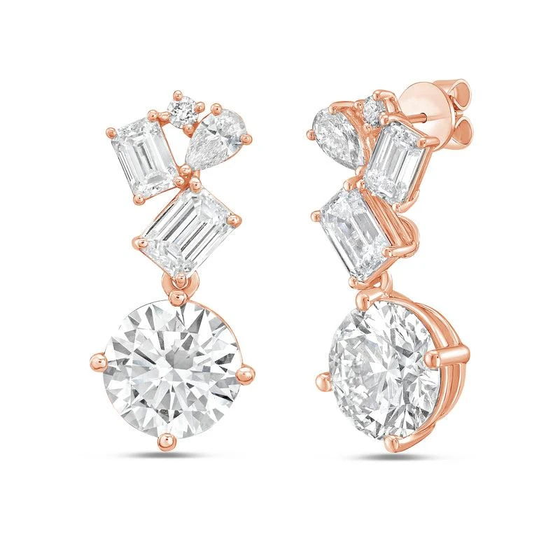 Diana M Jewels 14KT ROSE GOLD LAB GROWN DIAMOND FASHION  EARRINGS WEIGHING 8.00 CTS TW 2
