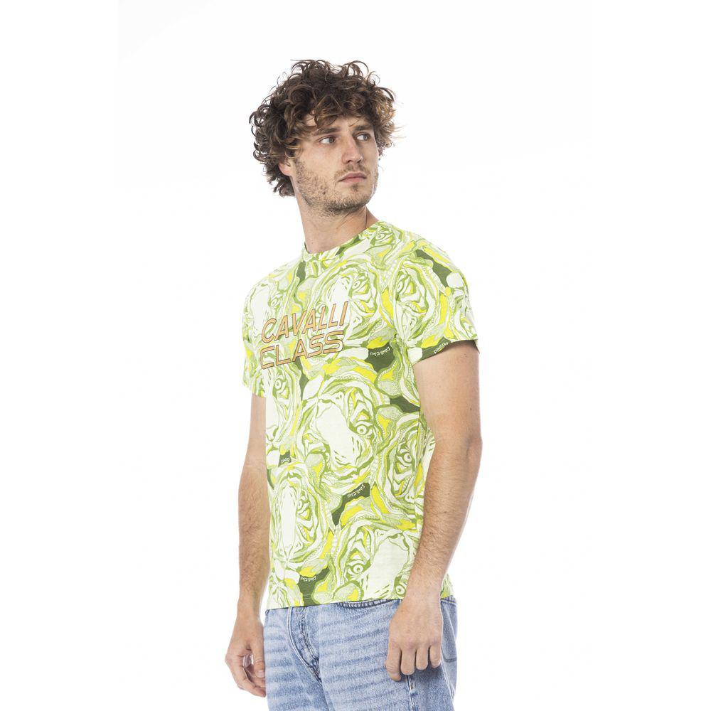 cavalli CLASS Green Cotton T-Shirt