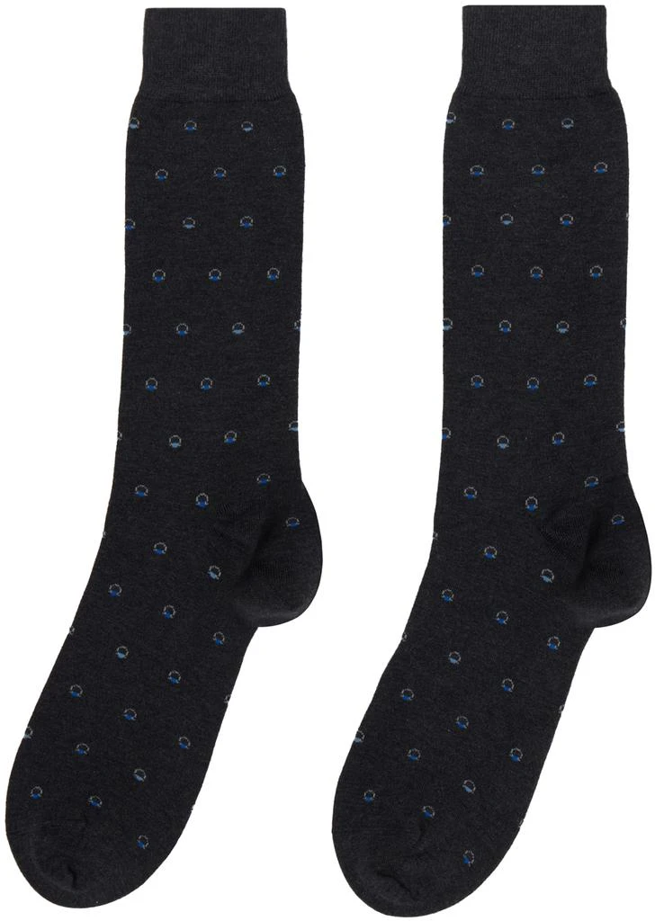 Salvatore Ferragamo Gray Medium Gancini Jacquard Socks 2