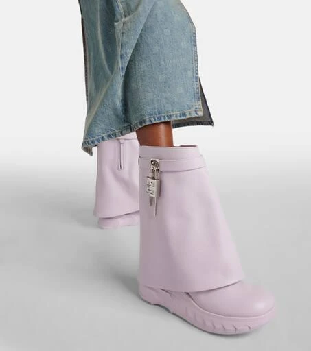 Givenchy Shark Lock leather biker boots 4