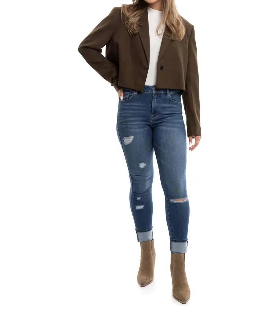 1822 Denim 1822 Denim - High Rise Cuffed Skinny Jeans
