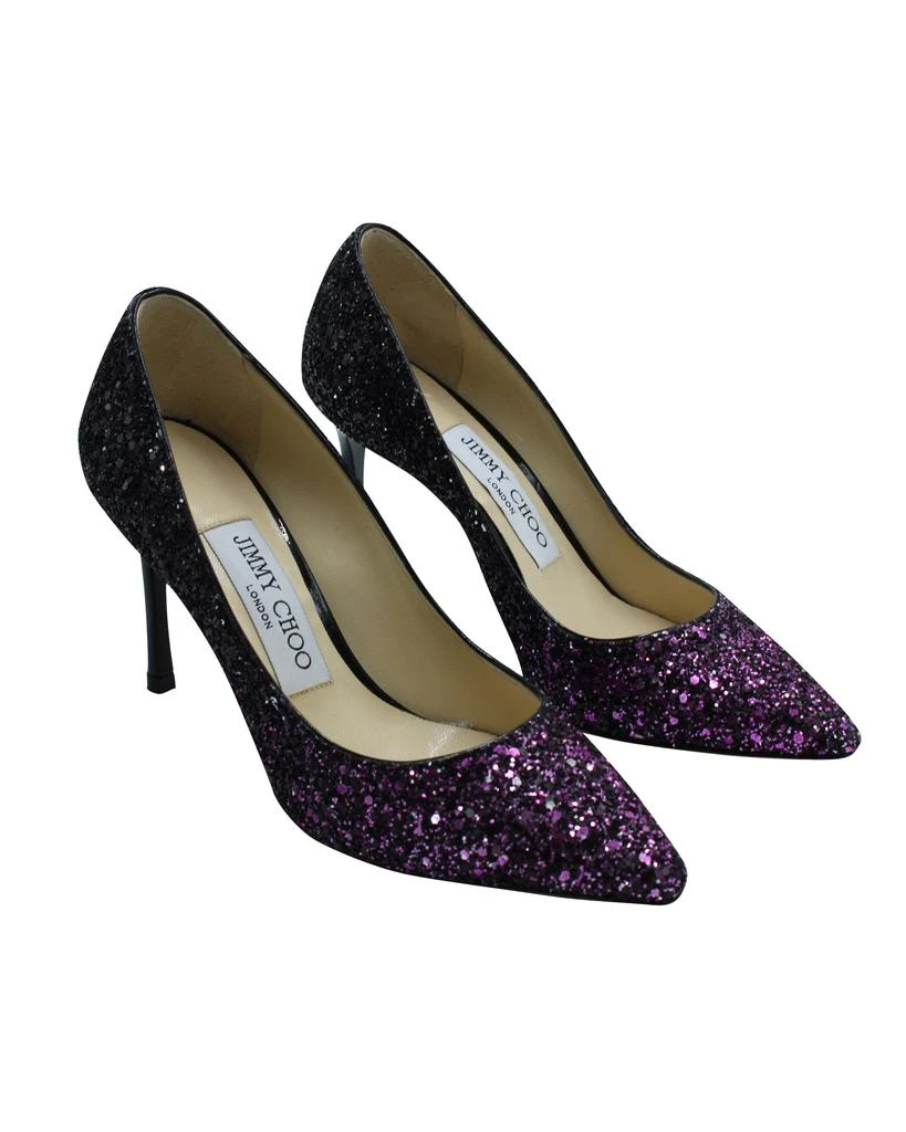 Jimmy Choo Romy 100 Pumps in Pink and Black Glitter 3