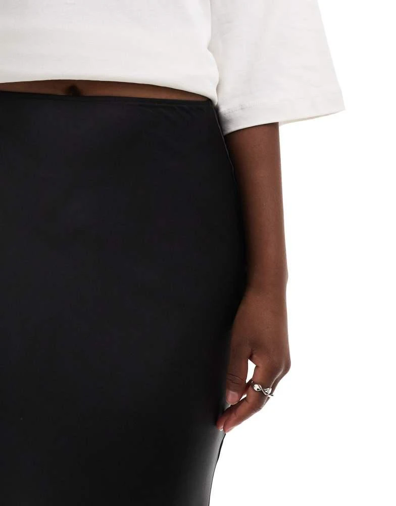 ASOS ASOS DESIGN satin bias midi skirt in black 3