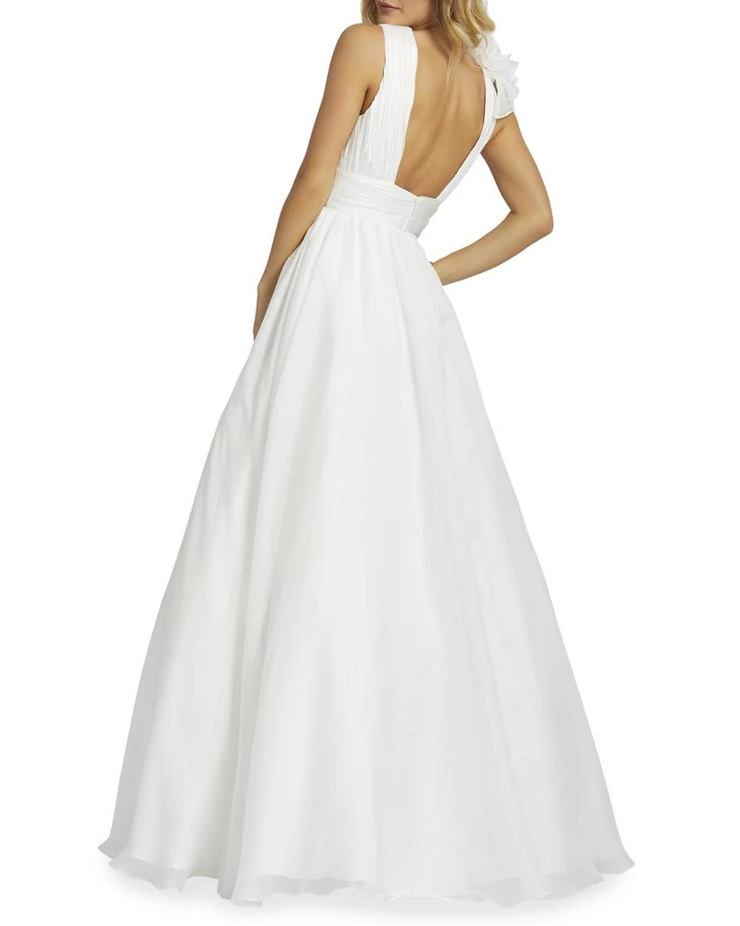 Mac Duggal Sleeveless Floral Ruffle Ruched Chiffon Ball Gown 2