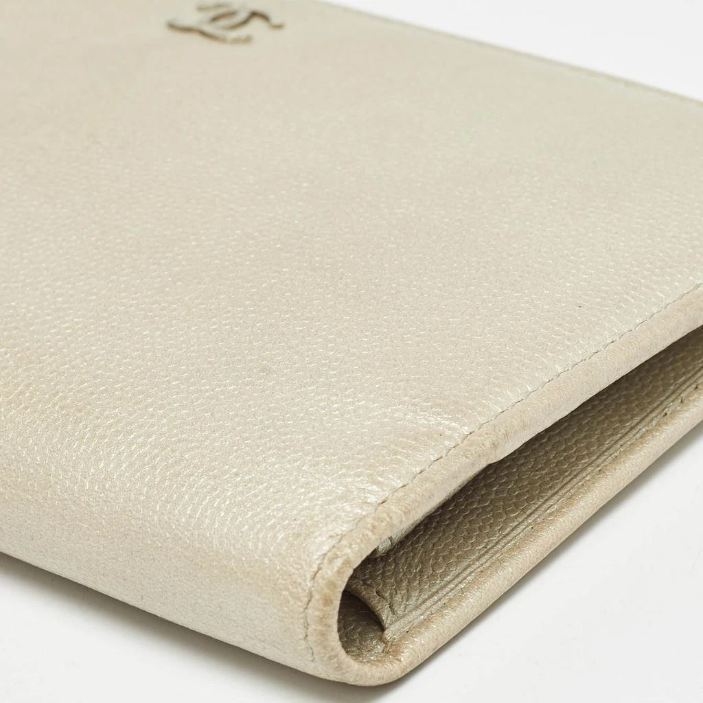 Chanel Chanel Pearl White Caviar Leather CC L Yen Continental Wallet 13
