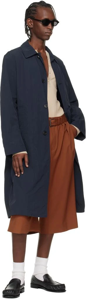 Dries Van Noten Navy Taffeta Coat 4