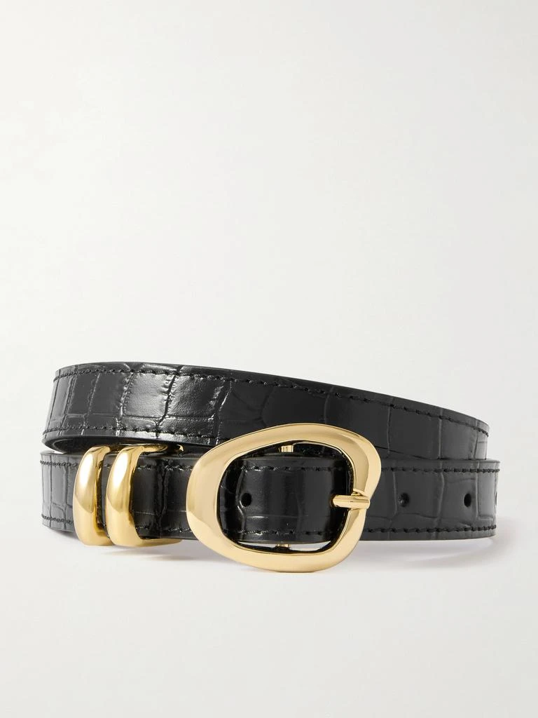 AMANU The Tugela Croc-effect Leather Belt