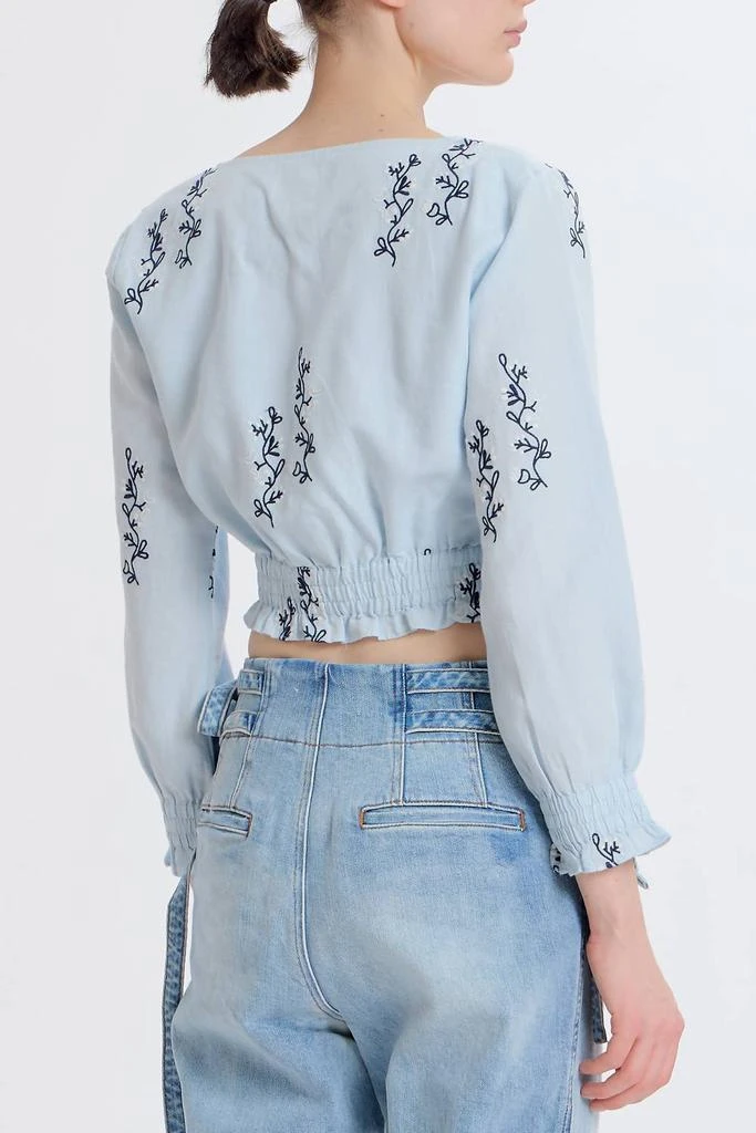 Something Navy Something Navy - Cropped Embroidered Long Sleeve Top 2