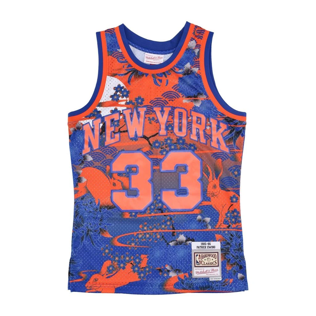Mitchell Ness Men's Basketball Tank Top Nba Ah Swingman Jersey 5.0 Hardwood Classics 1985 No 33 Patrick Ewing Neykni Blue/orange 1