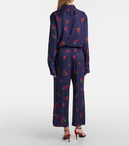 Khaite Mindy printed twill wide-leg pants 3