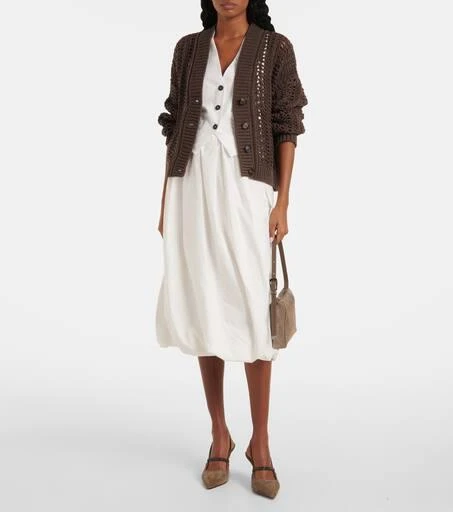 Brunello Cucinelli Monili appliqué cotton-blend poplin vest 2