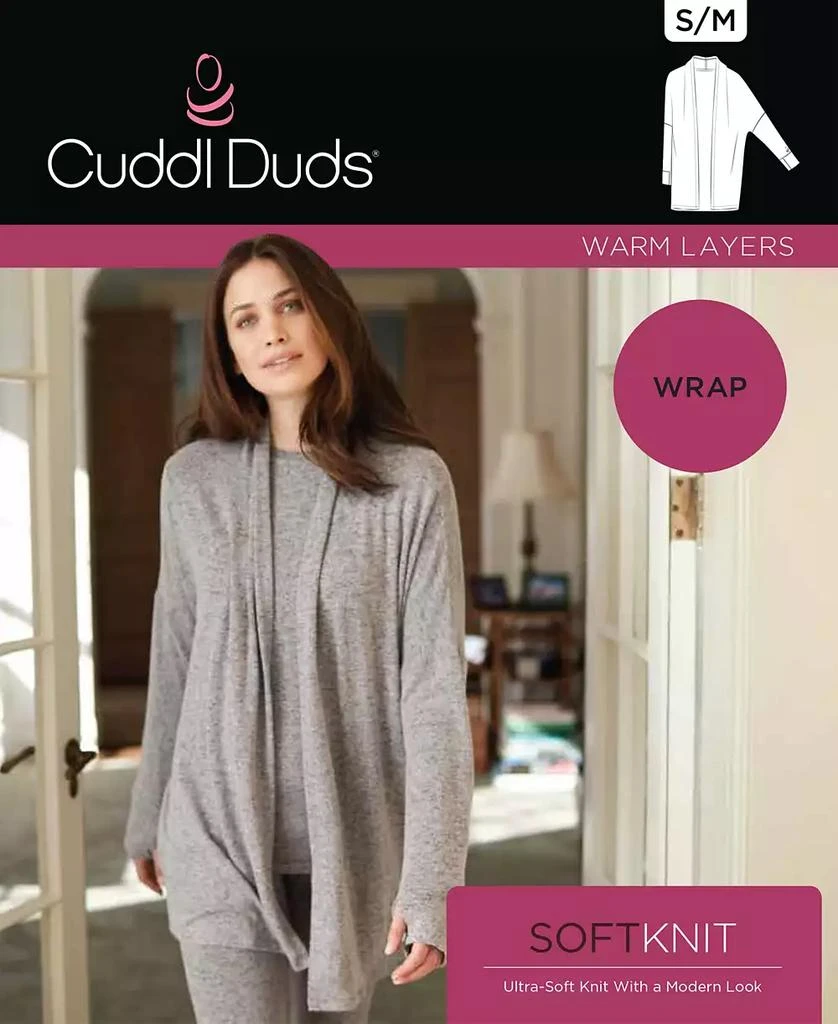 Cuddl Duds Plus Size Soft Knit Open-Front Wrap 6