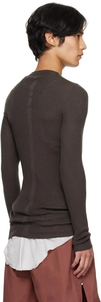 Rick Owens Gray Concordians Ribbed Round Neck Sweater 3