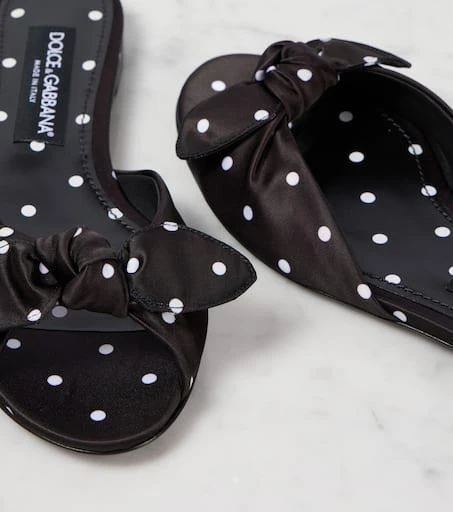 Dolce 
Gabbana Polka-dot satin mules 6