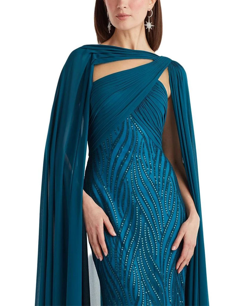 Tadashi Shoji Tullett Sequin Embroidered Cape Gown 2