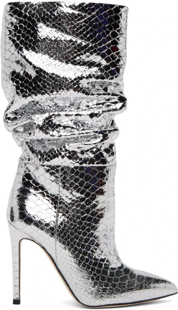 Paris Texas Silver Snake Slouchy Boots 1
