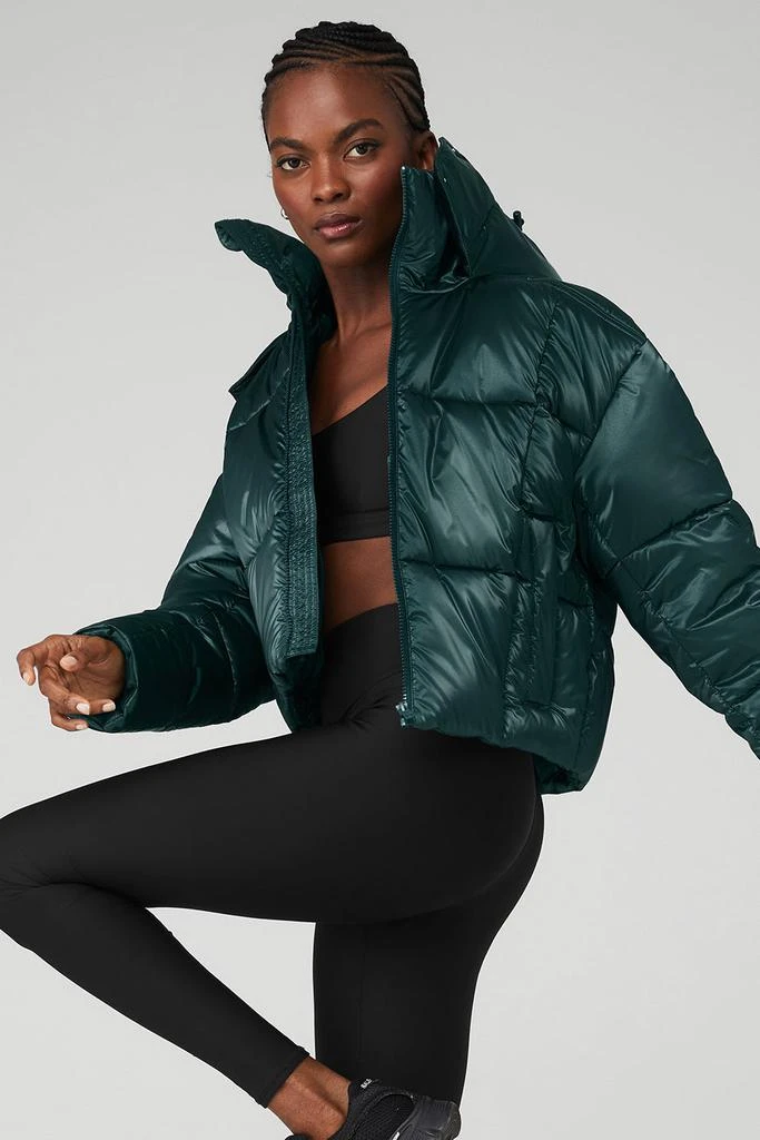 Alo Pearlized Pristine Puffer - Midnight Green 3