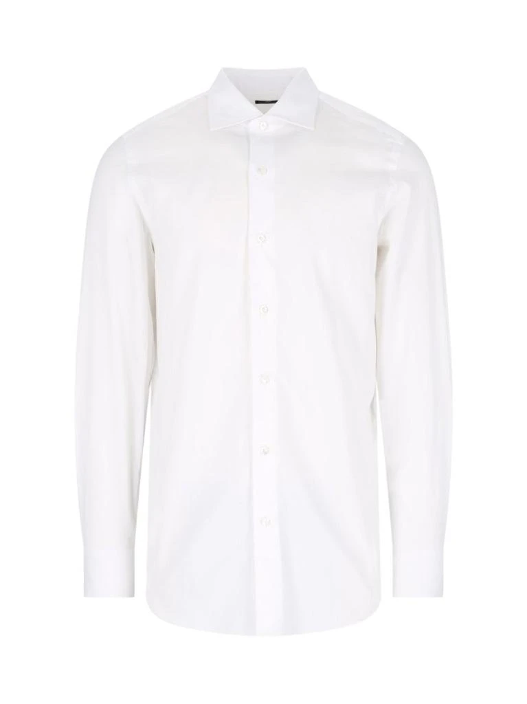 Finamore 1925 "Milano-Zante" White Cotton Shirt 1