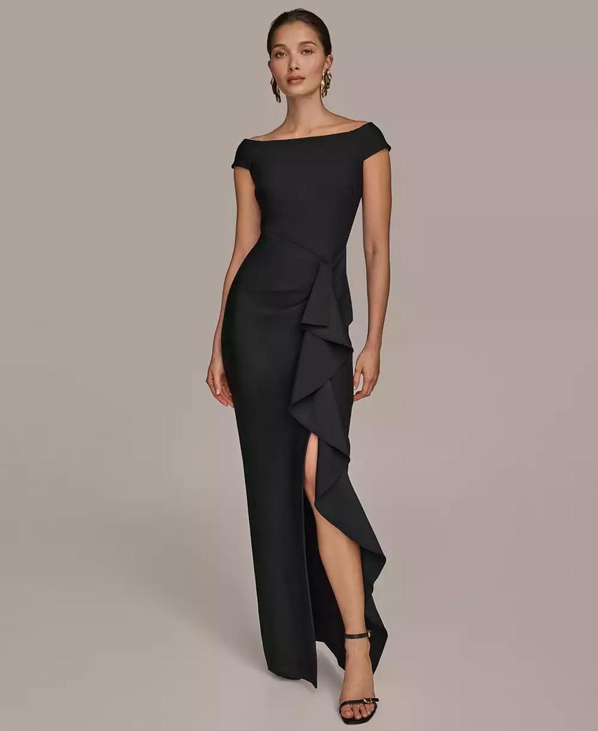 Donna Karan Women's Straight-Neck Chiffon-Sash Gown - Free