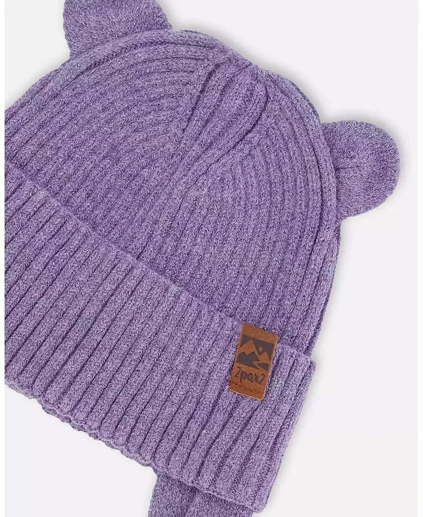 Deux par Deux Baby Girls Knit Hat Lavender 5