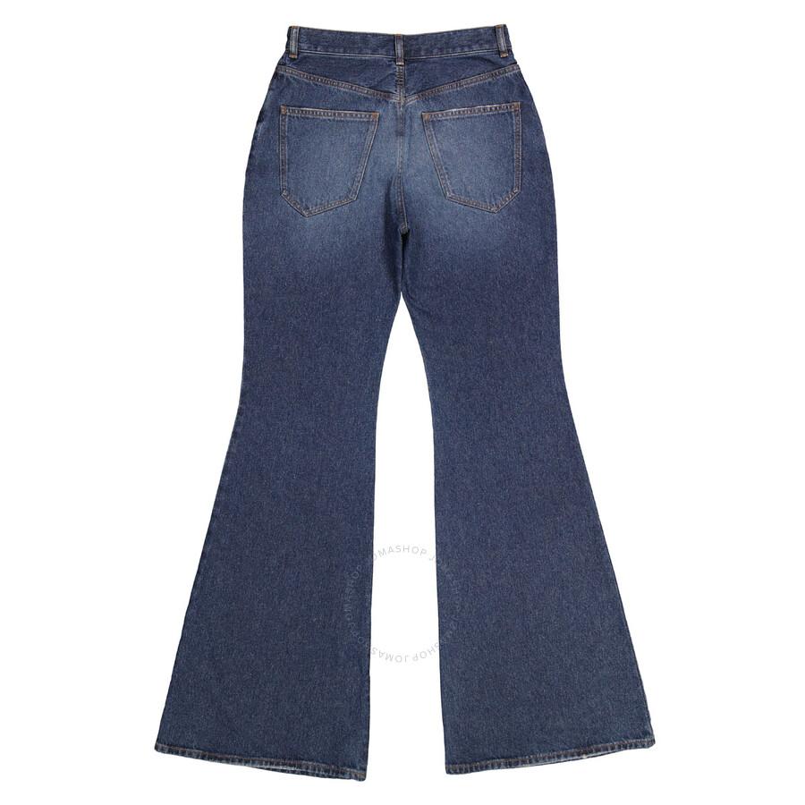 Chloe Ladies Faded Denim High-Rise Flared Jeans