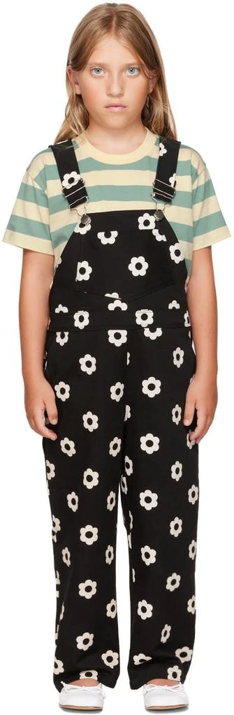 même. SSENSE Exclusive Kids Black Daisy Overalls 1