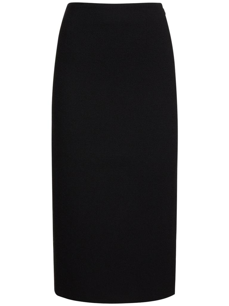 ALESSANDRA RICH High Waist Tweed Bouclé Midi Skirt