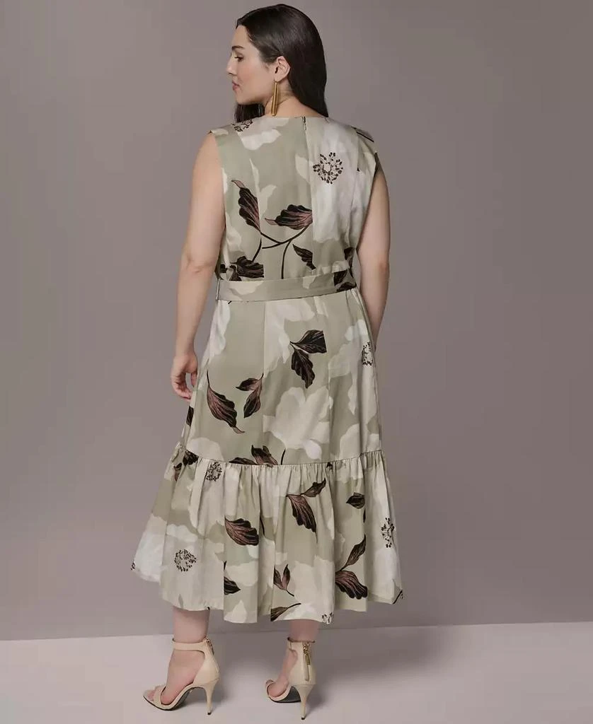 Donna Karan Plus Size Sleeveless Belted Midi Dress 4