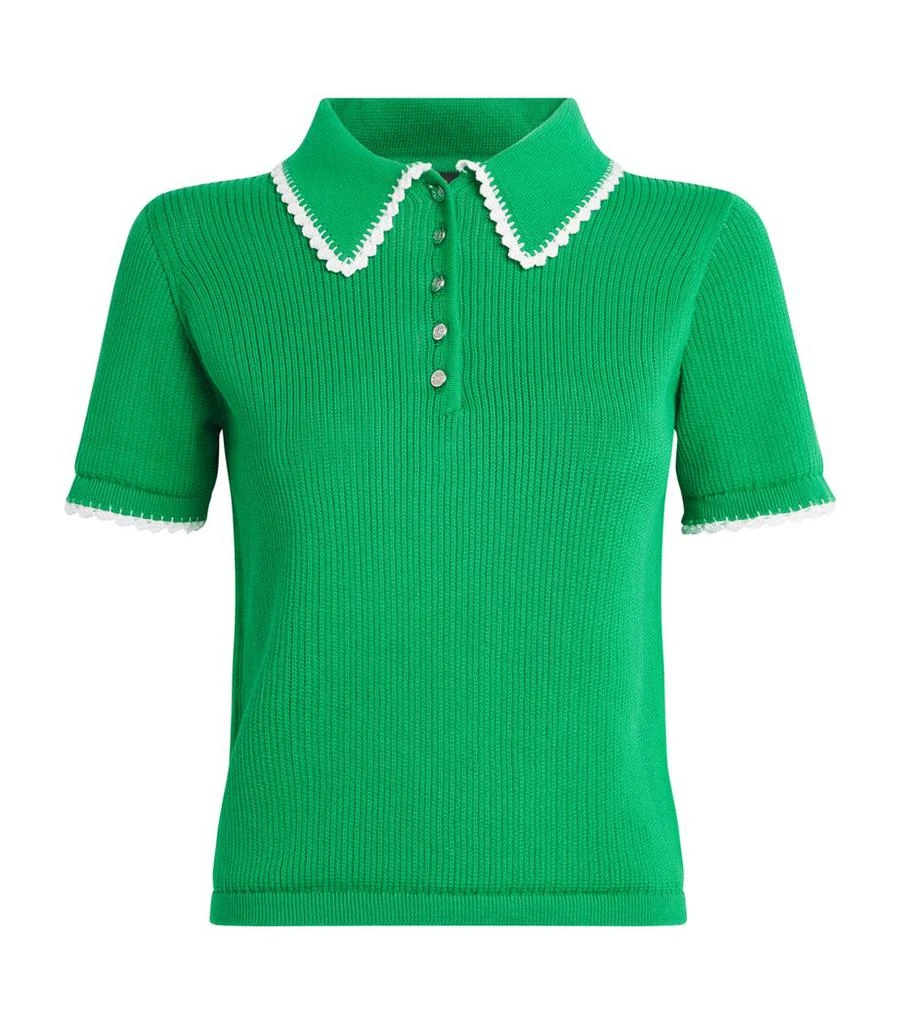 Maje Pointelle Knit Polo Shirt 1