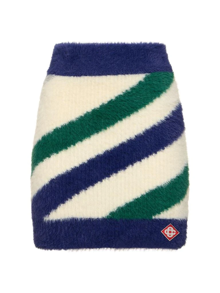 Casablanca Striped Fluffy Mini Skirt 1